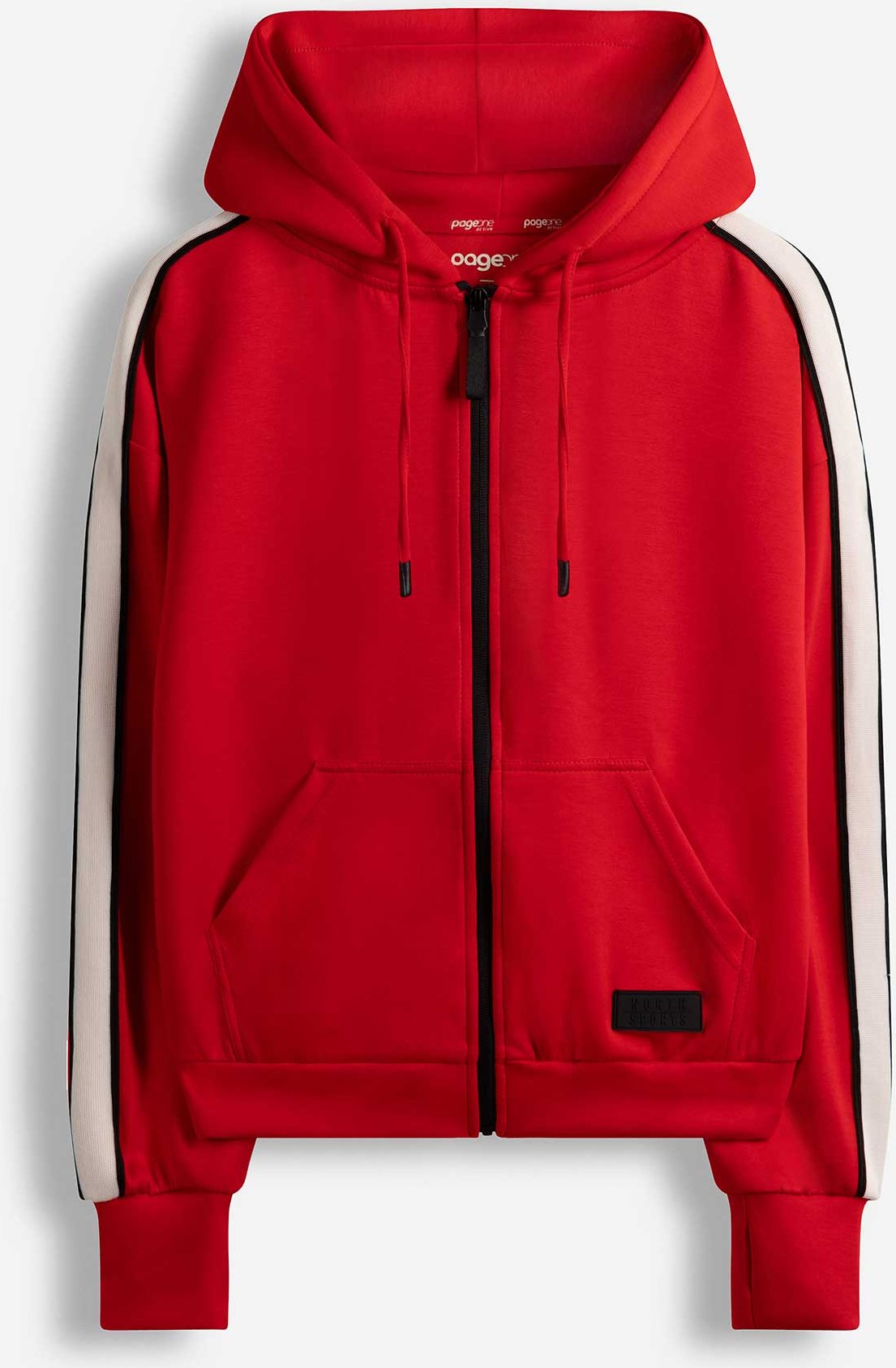 Sweatjacke - Galonstreifen - rot