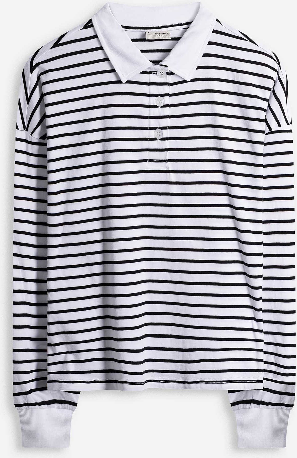 Poloshirt - Streifen - weiß