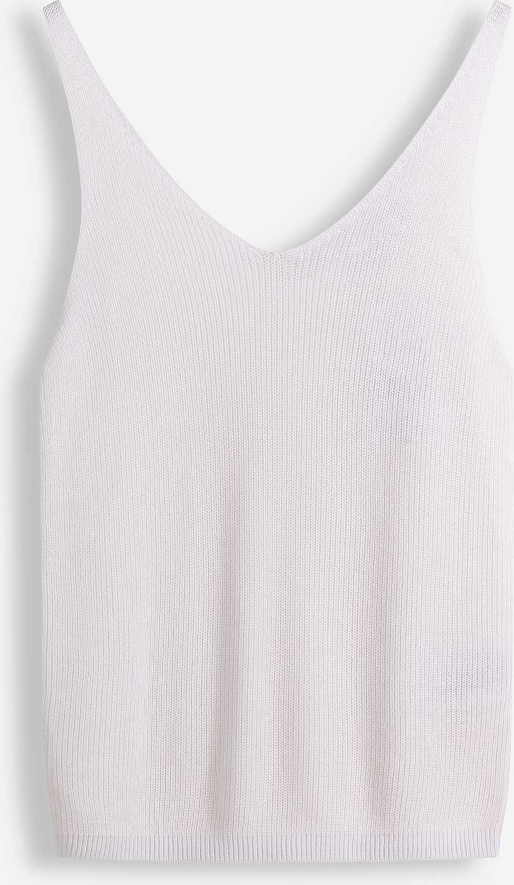 Stricktop - V-Ausschnitt - weiß