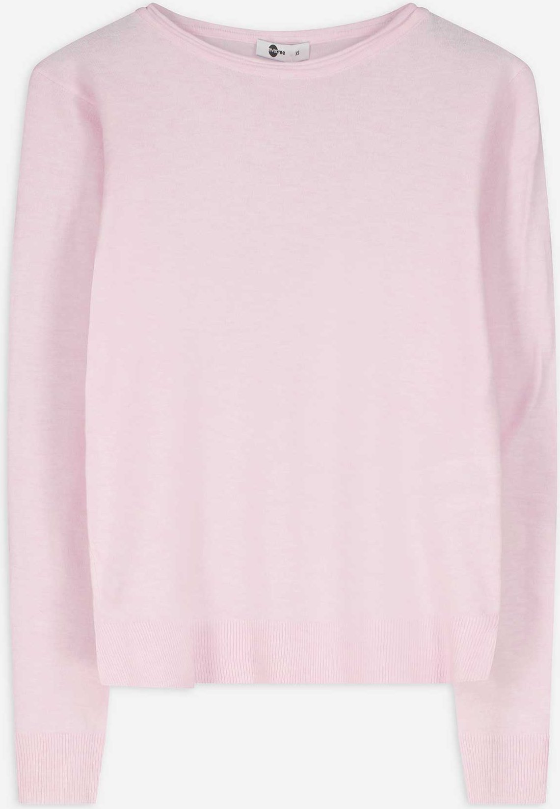 Strickpullover - Rundhals-Ausschnitt - rosa