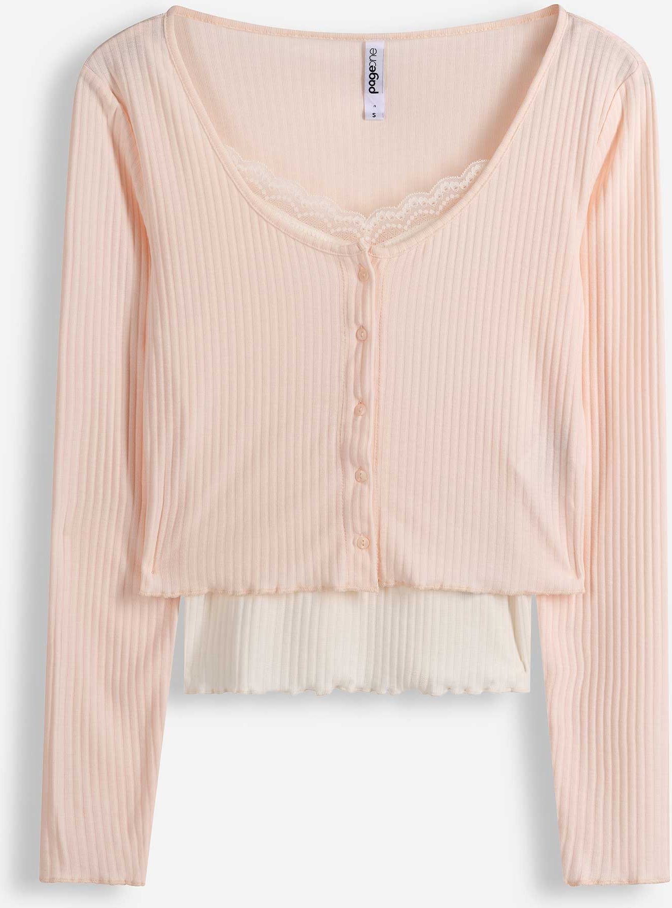 Langarmshirt - Double-Layer-Look - rosa