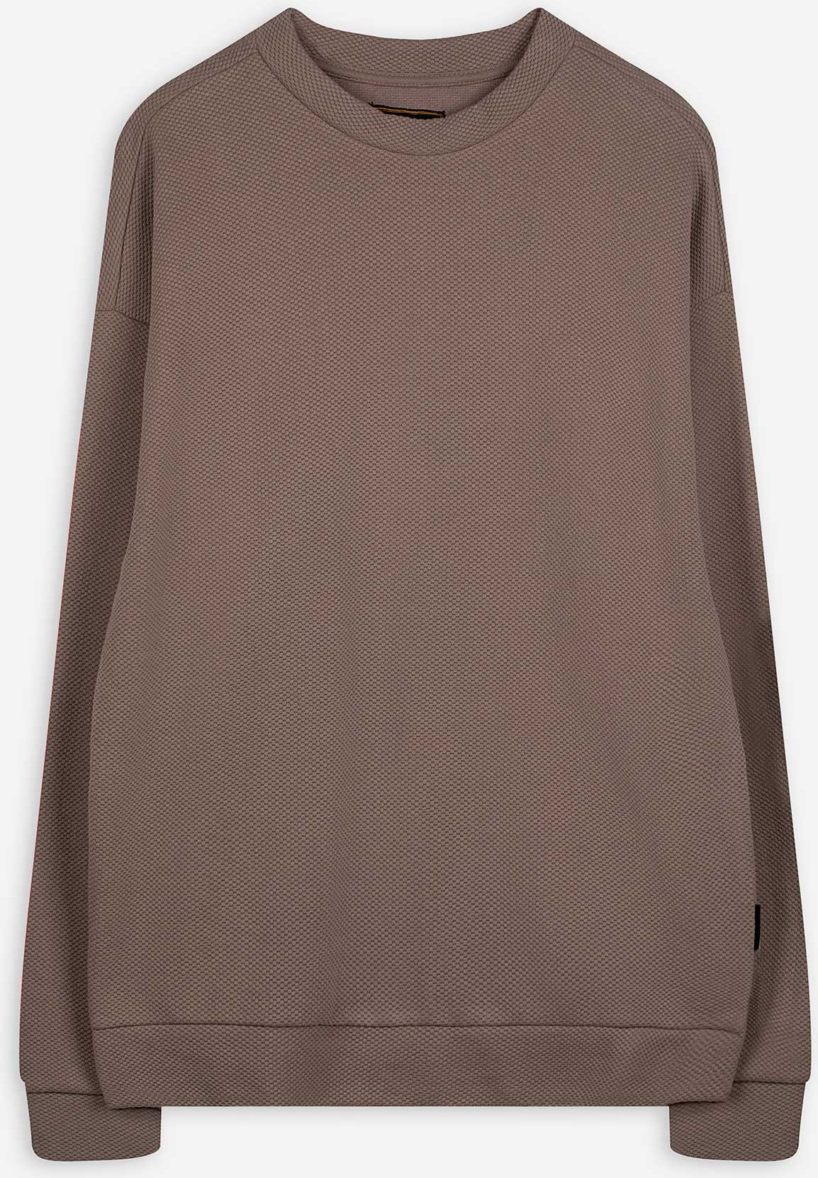 Sweatshirt - Rundhals-Ausschnitt - hellbraun