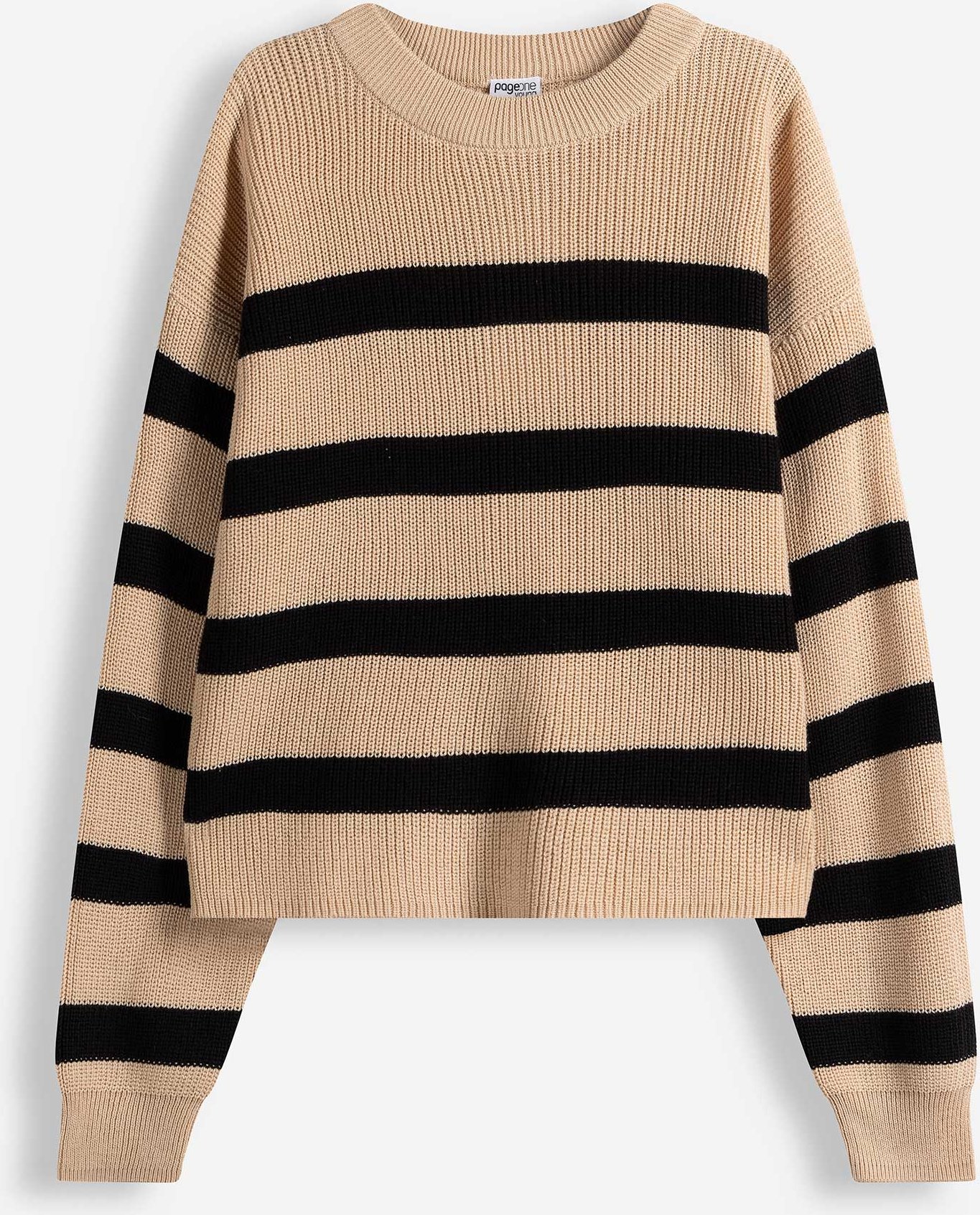 Pullover - Rippenstruktur - beige