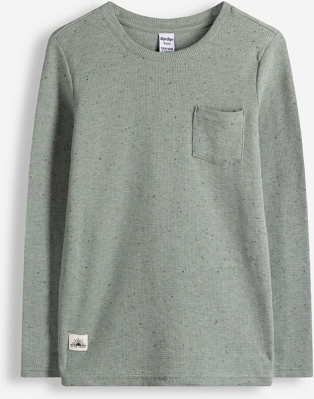 Langarmshirt - Waffelstruktur - grün