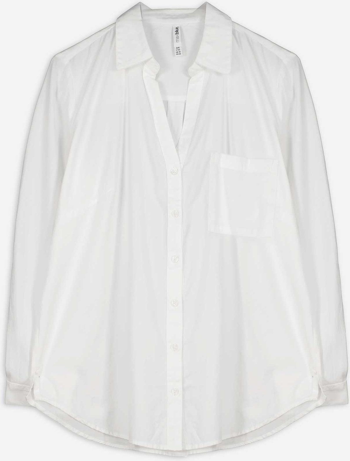 Hemdbluse - Brusttasche - weiß
