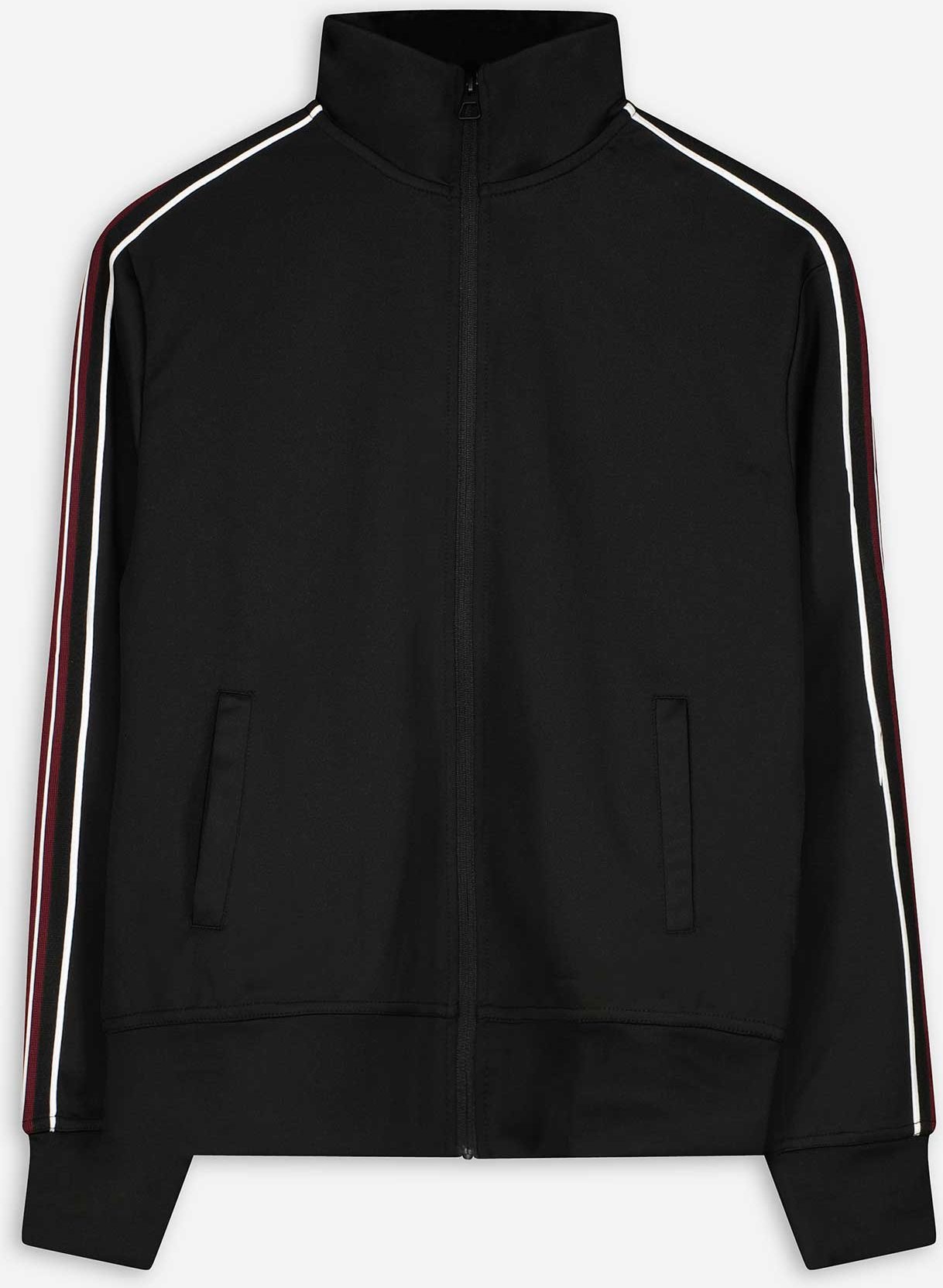 Sweatjacke - Galonstreifen - schwarz