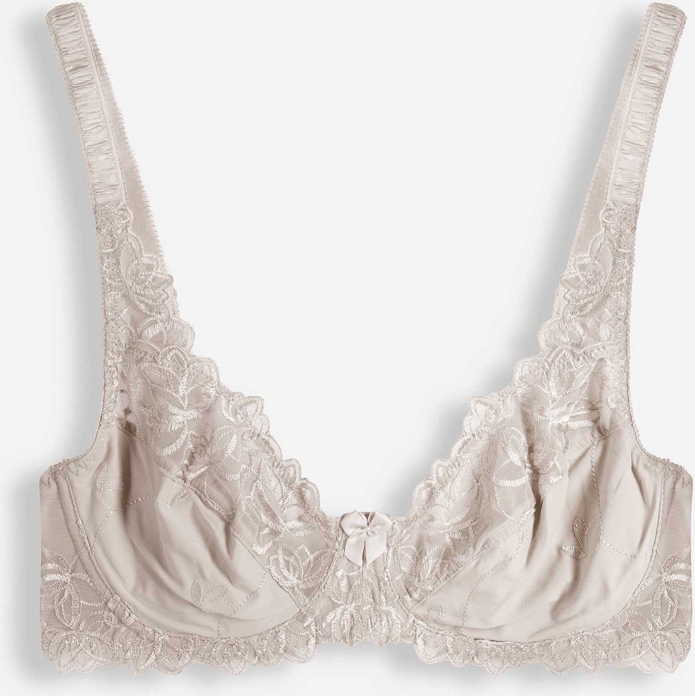 T-Shirt-BH - Stickereien - beige