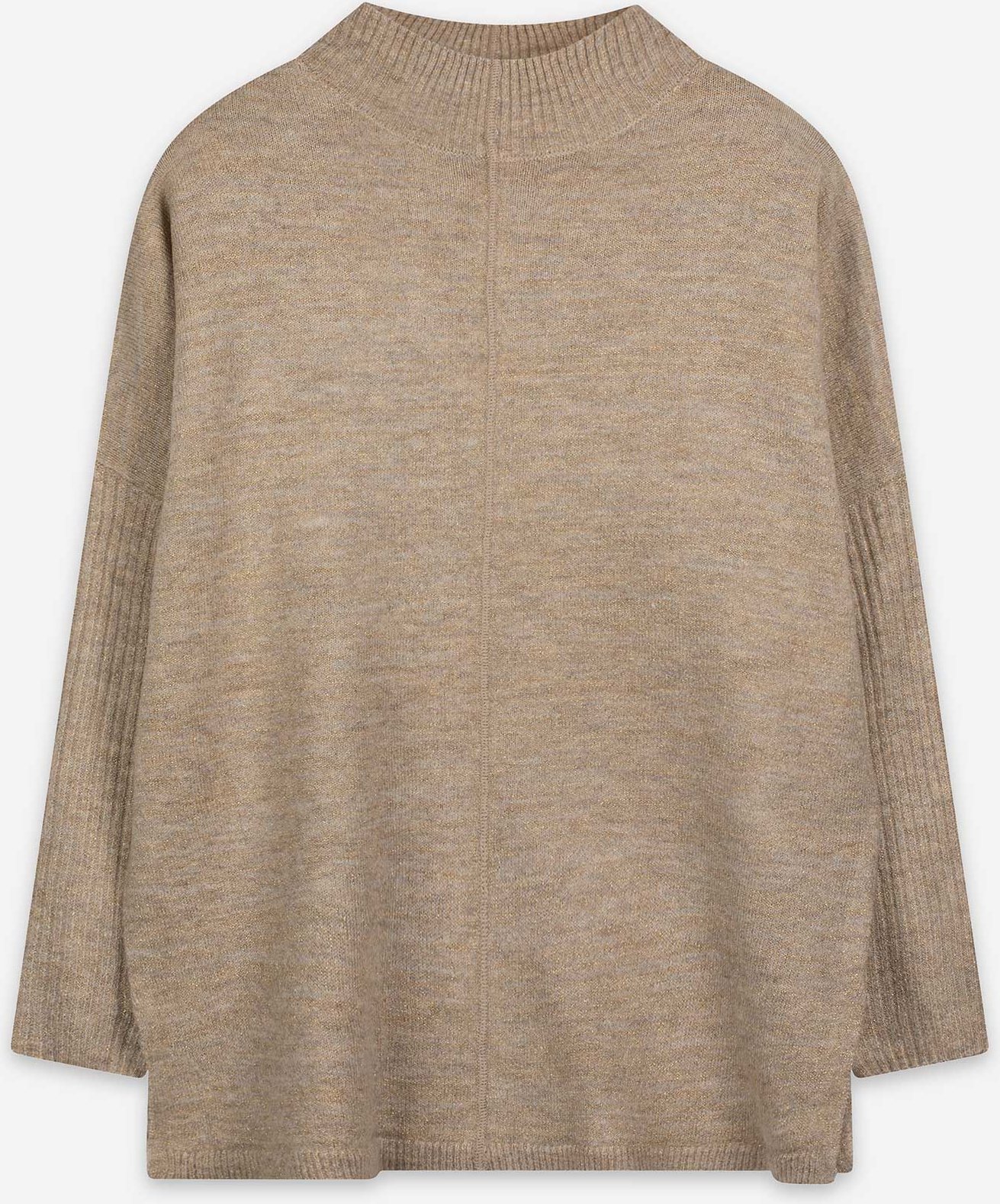 Longpullover - Seitenschlitz - beige