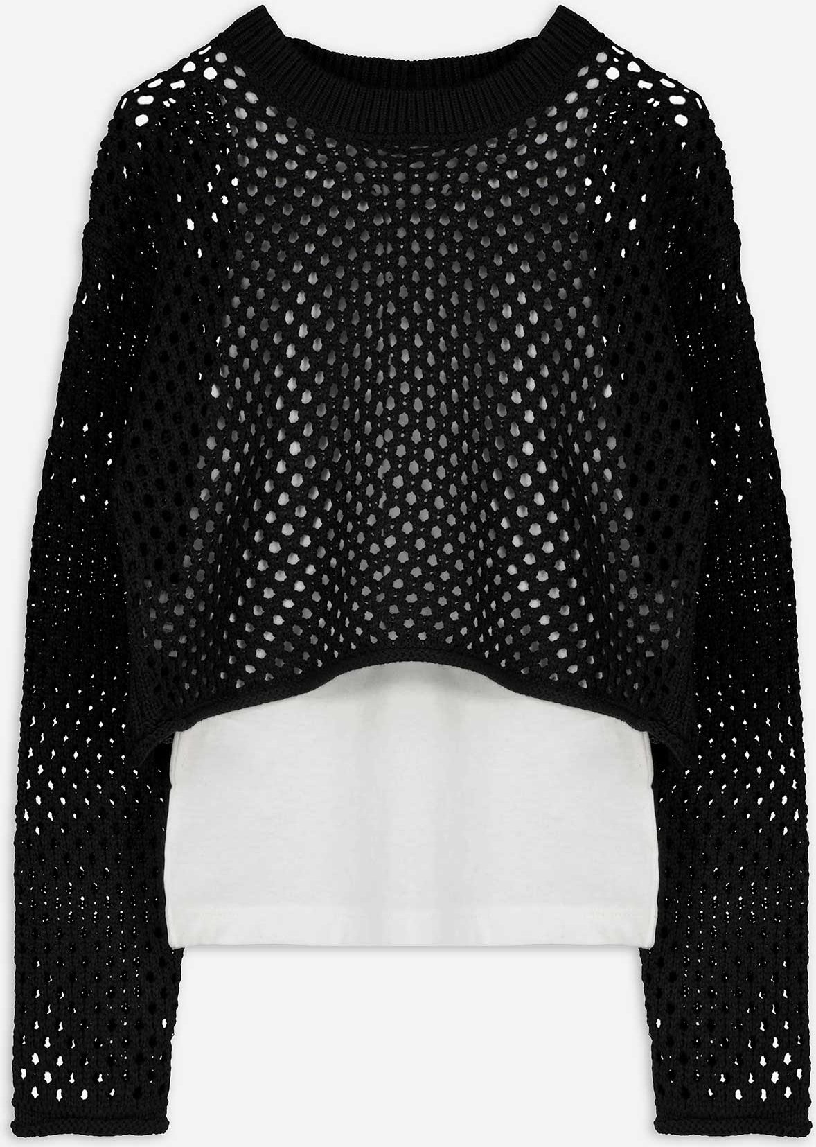 Set aus kurzem Sweatshirt und Oberteil - schwarz