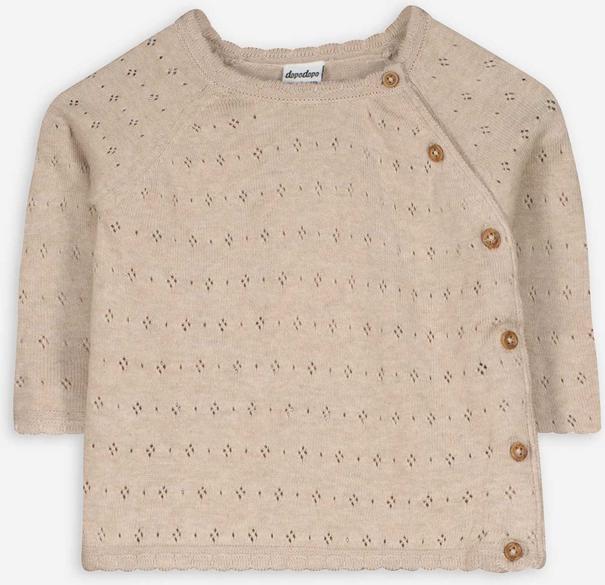 Cardigan - Lochstrick - beige