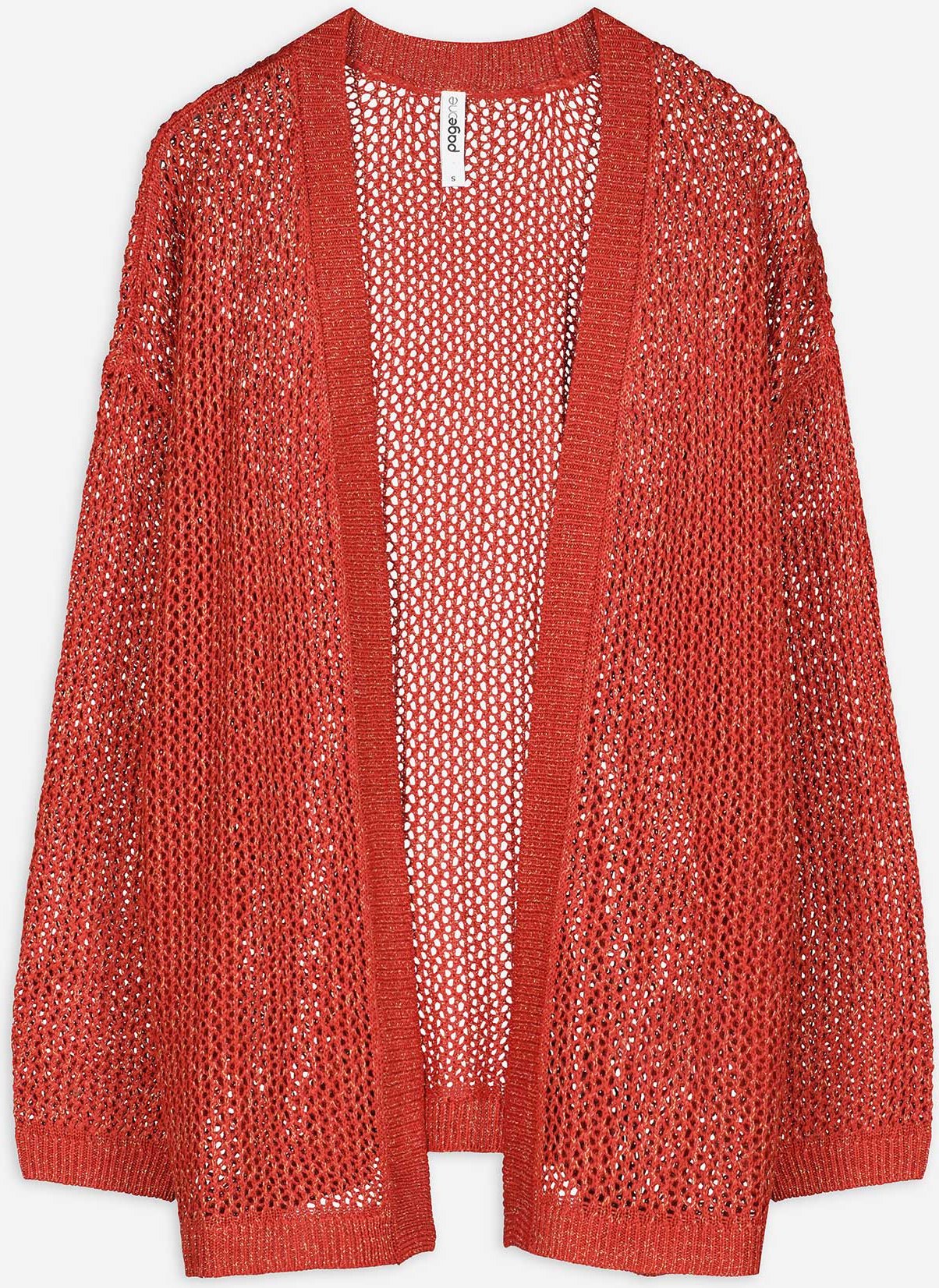 Thumbnail - Strickpullover - Lurex - dunkelrot