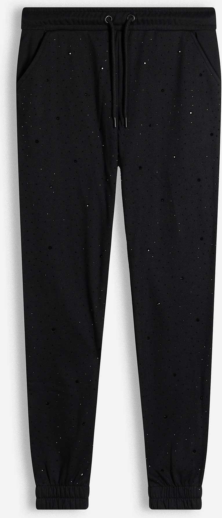 Jogginghose - Ziersteine - schwarz