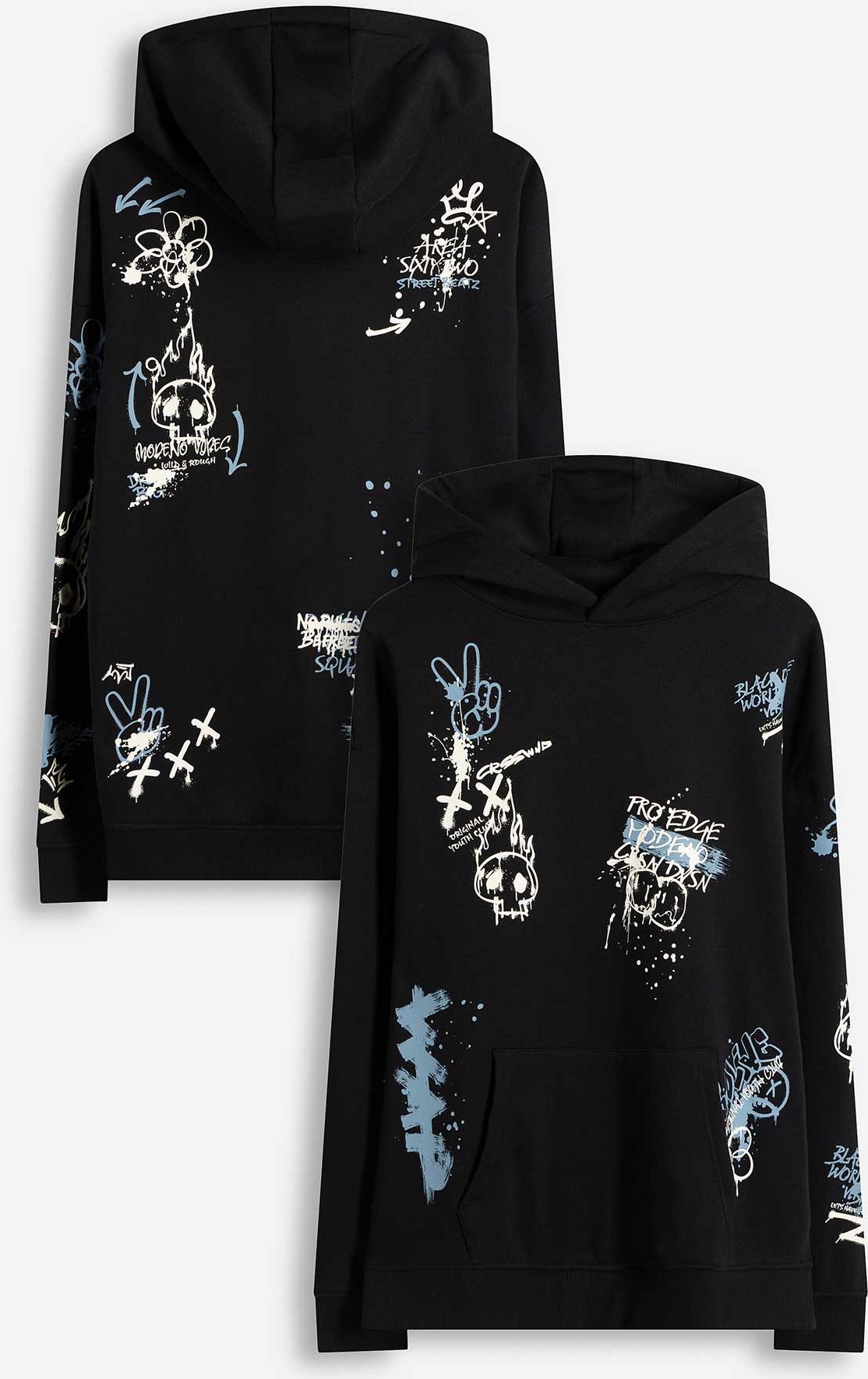 Sweatshirt - Allover-Print - dunkelgrau