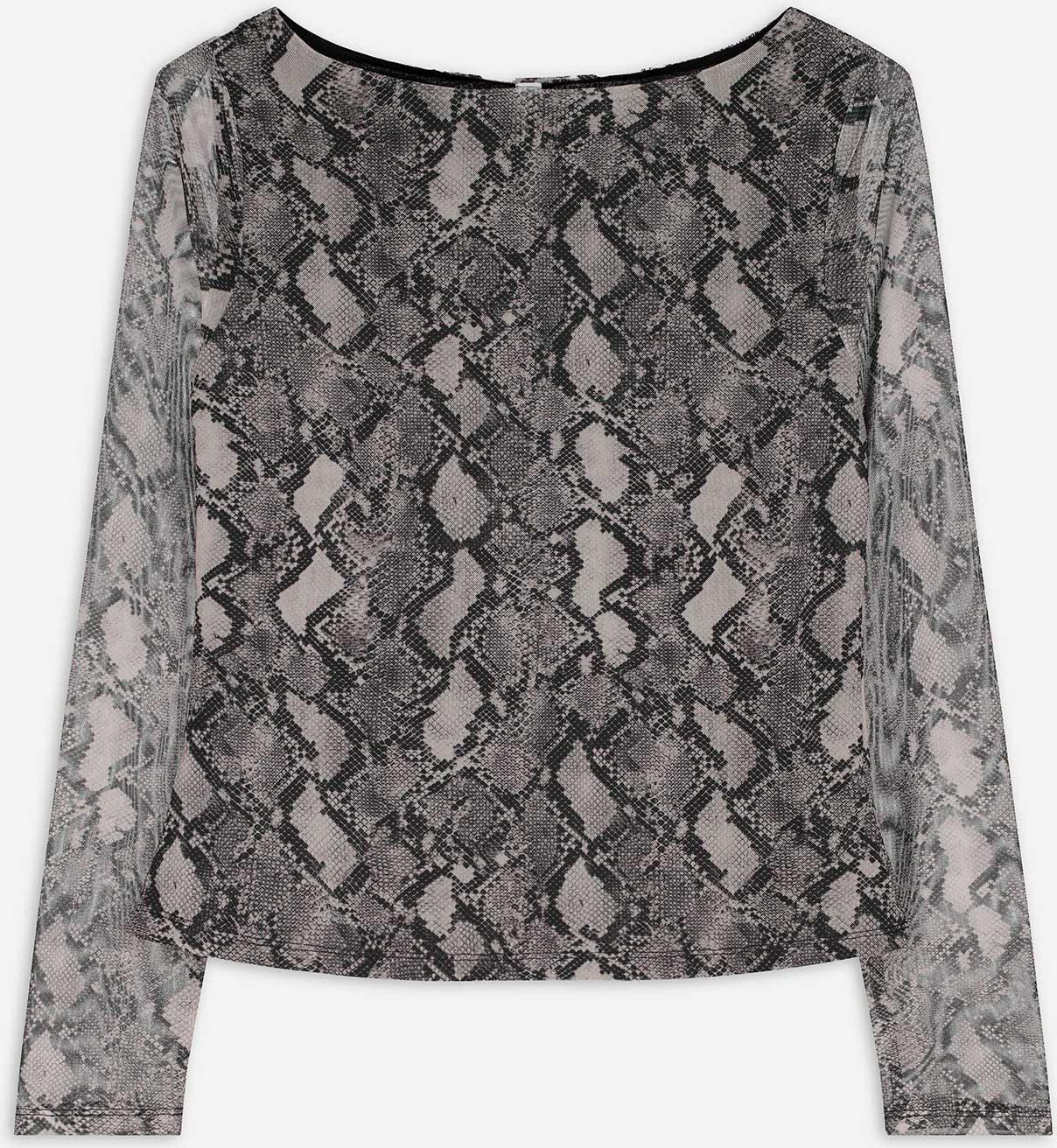 Langarmshirt - Mesh - hellgrau