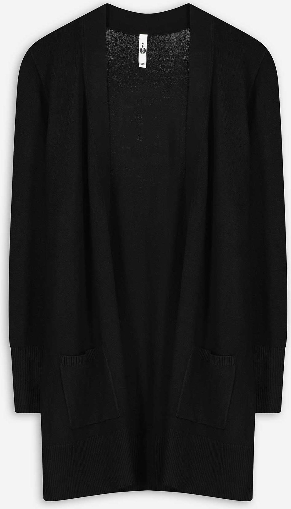 Longcardigan - Aufgesetze Taschen - schwarz