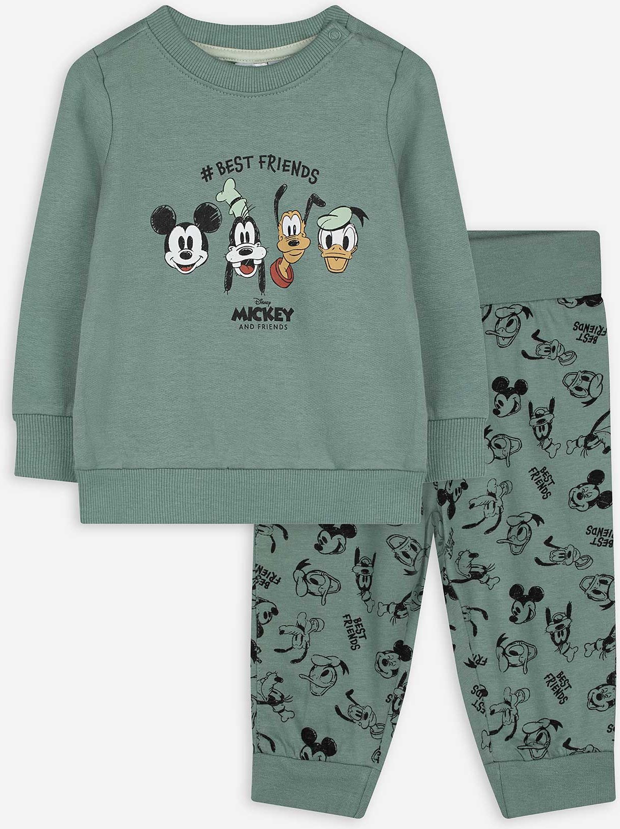 Set aus Sweatshirt und Hose - Mickey & Friends - türkis