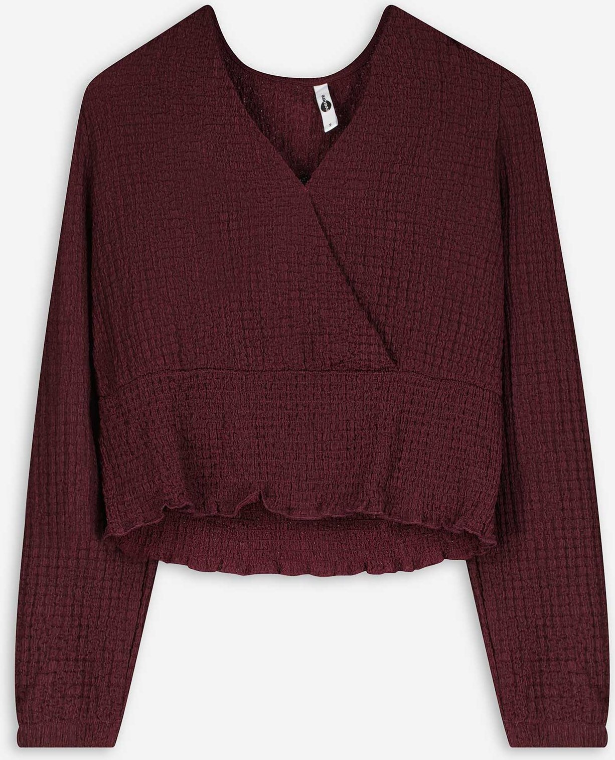 Thumbnail - Langarmshirt - Crinkle-Optik - dunkellila