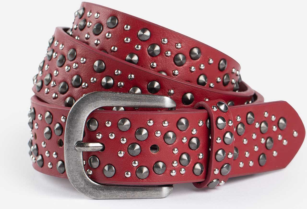 Gürtel - Nietenbesatz - dunkelrot