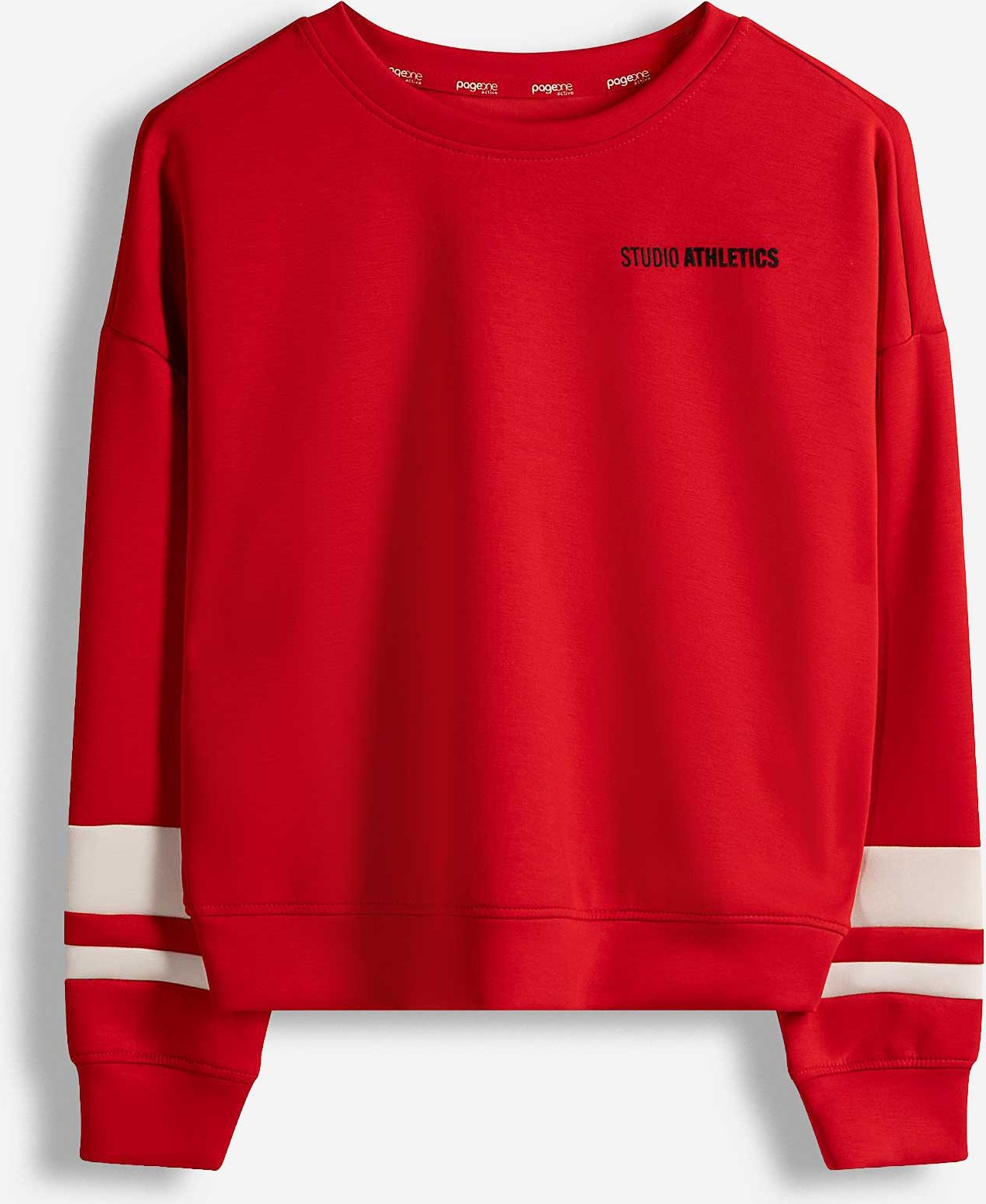 Sweatshirt - Kontrasteinsätze - rot