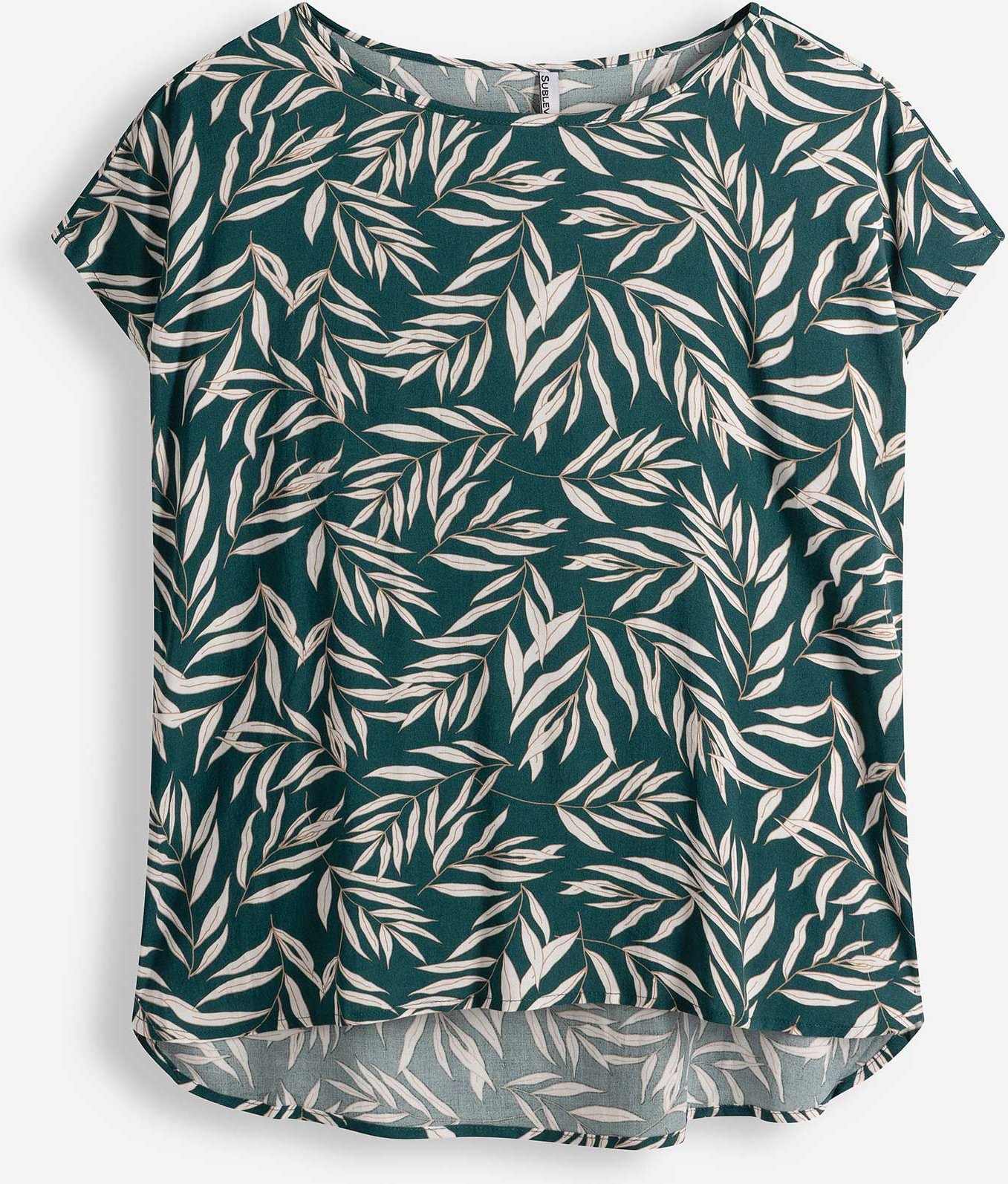 Bluse - Allover-Print - dunkelgrün