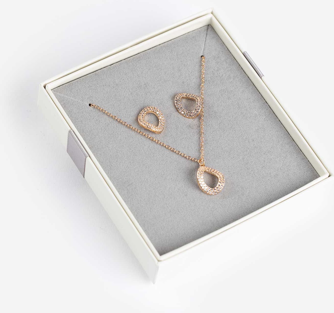 Set aus Kette und Ohrring - goldfarben