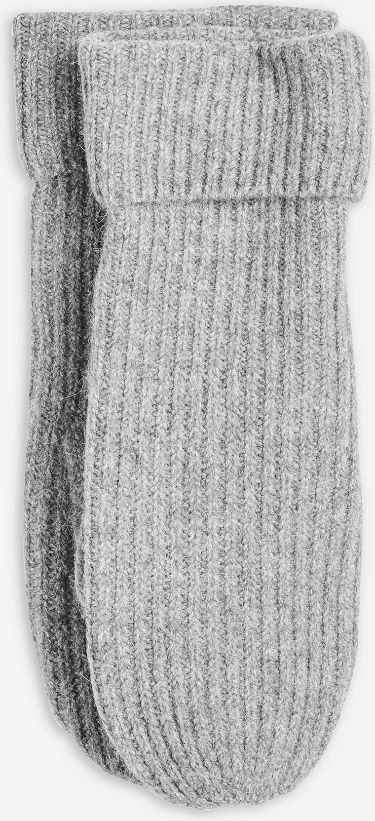 Fäustlinge - Rippstrick - hellgrau