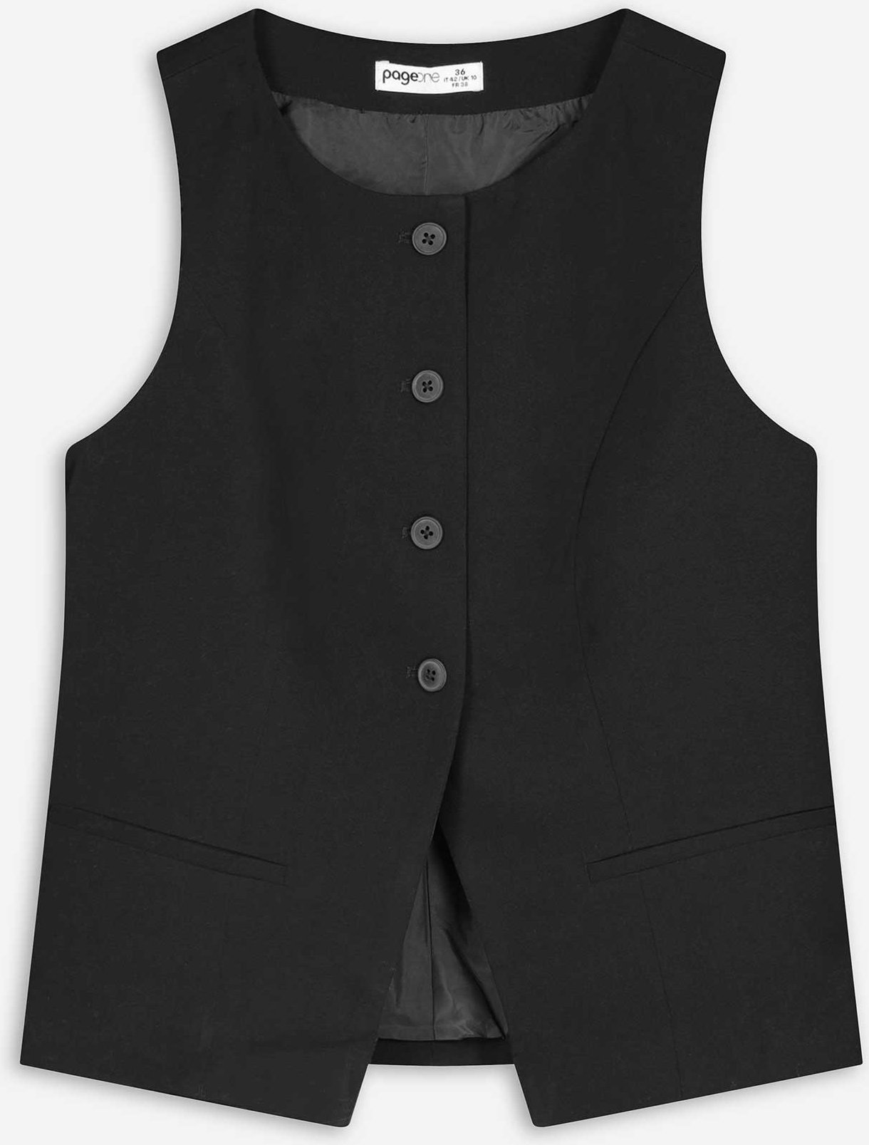 Weste - Webstoff - schwarz