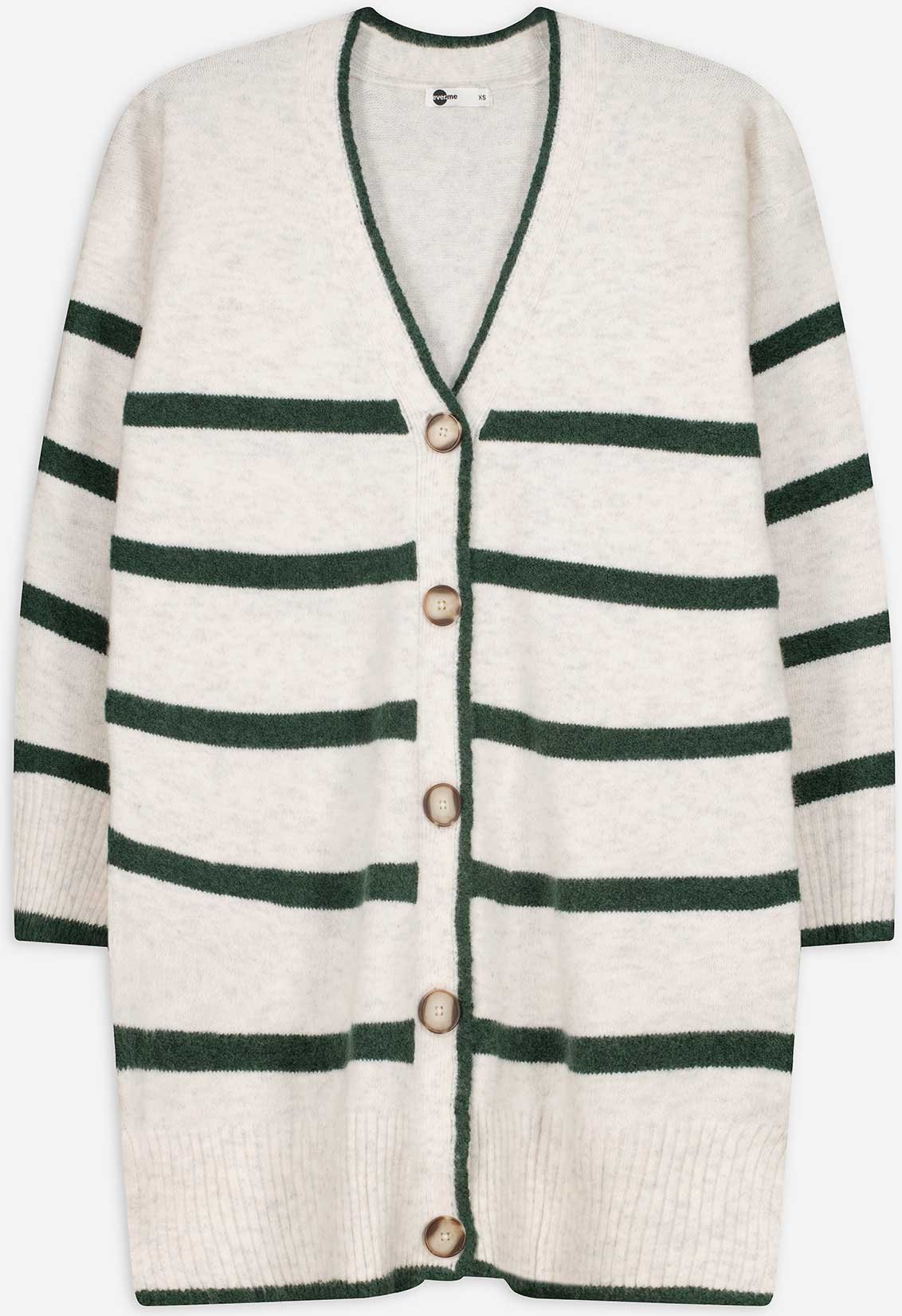 Longcardigan - V-Ausschnitt - weiß