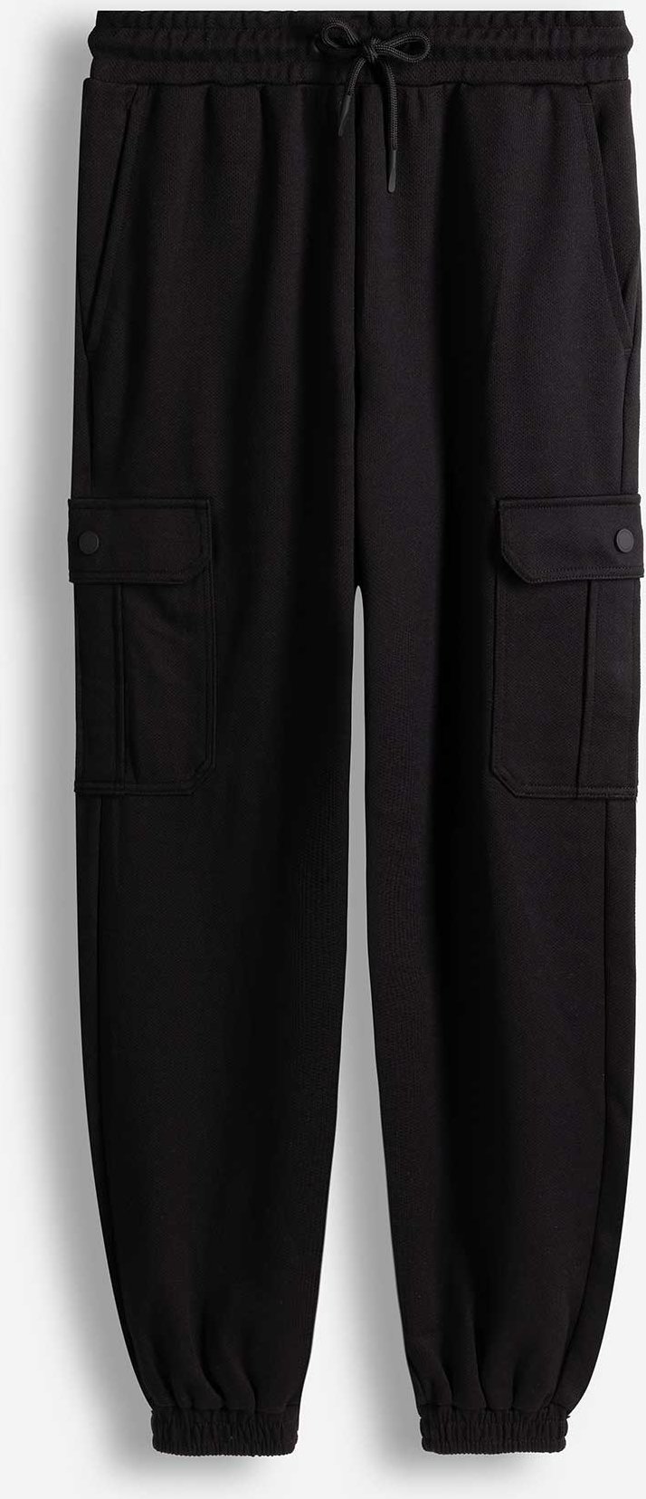 Cargohose - Piqué - schwarz