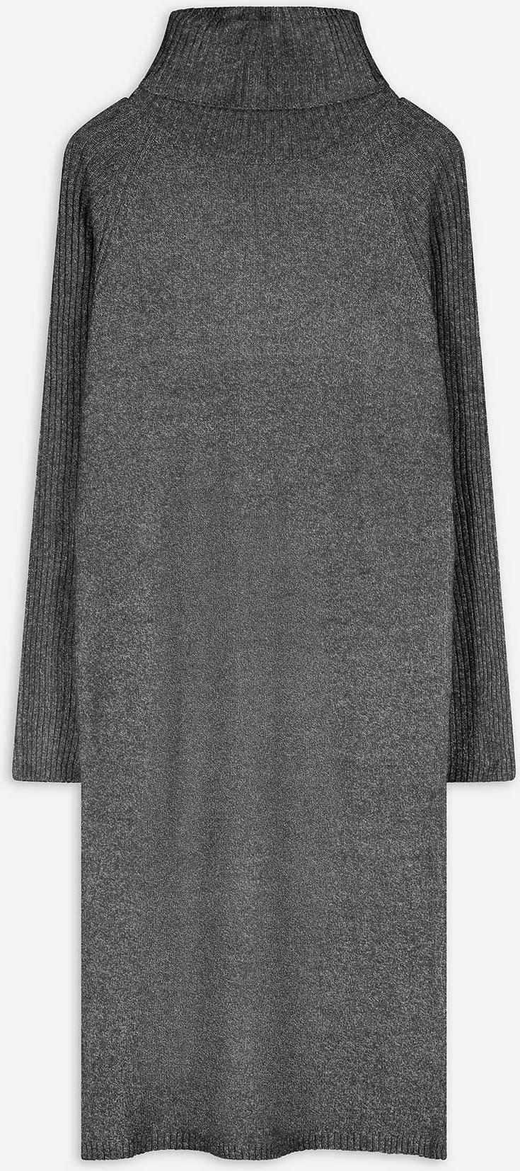 Kleid - Rollkragen - grau