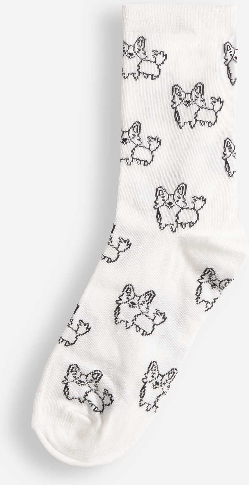 Socken - Allover-Muster - weiß