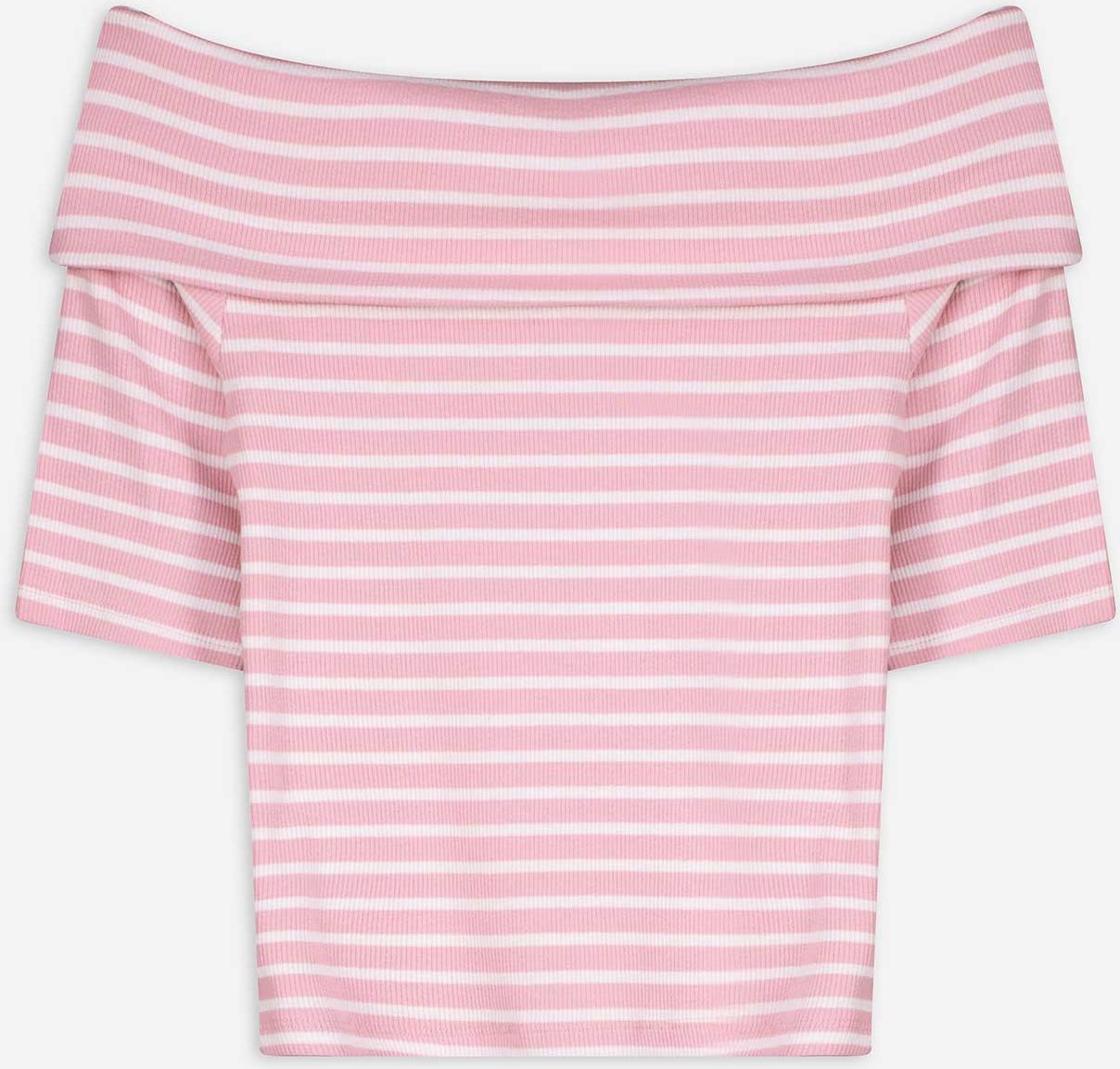 Shirt - Carmen-Ausschnitt - pink