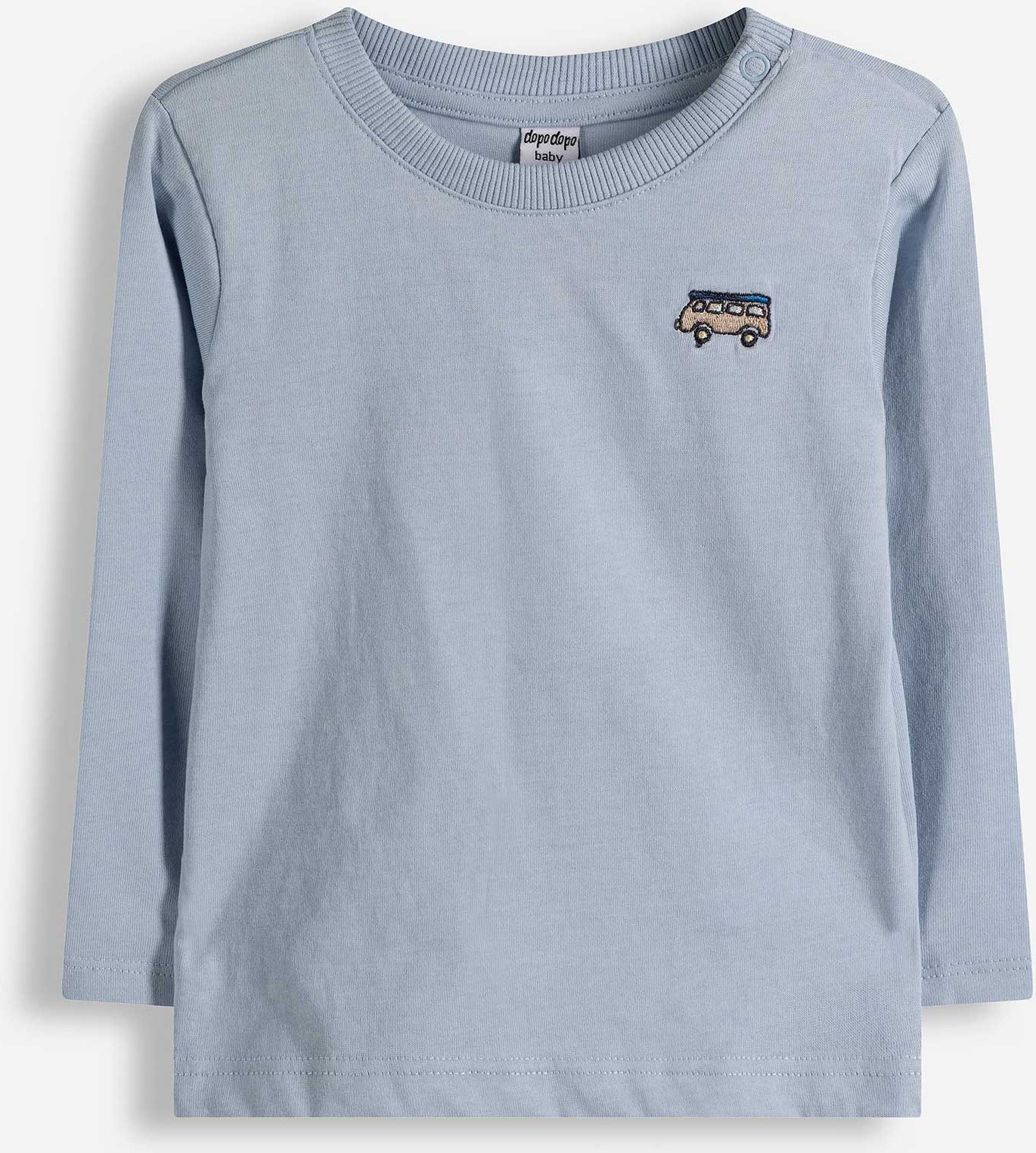 Langarmshirt - Stickereien - hellblau