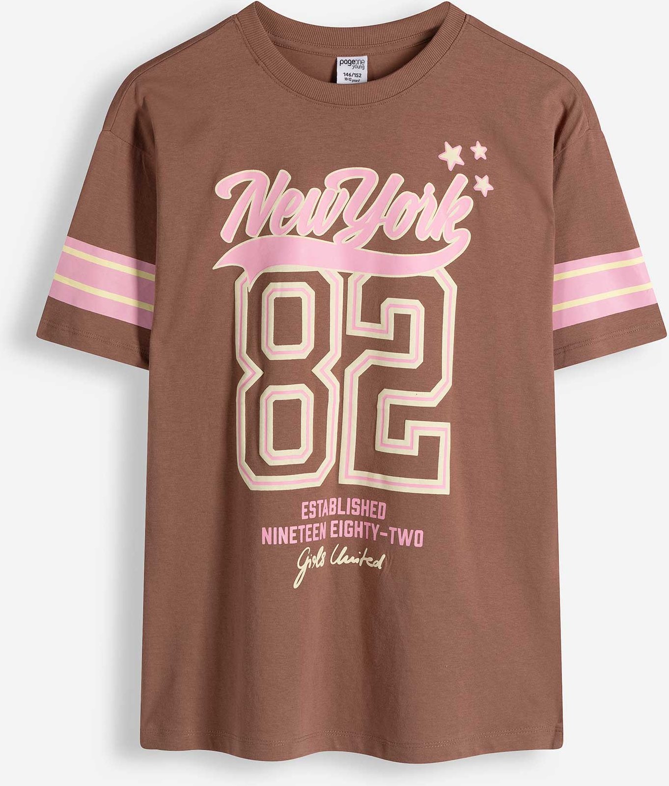 T-Shirt - Frontprint - hellbraun