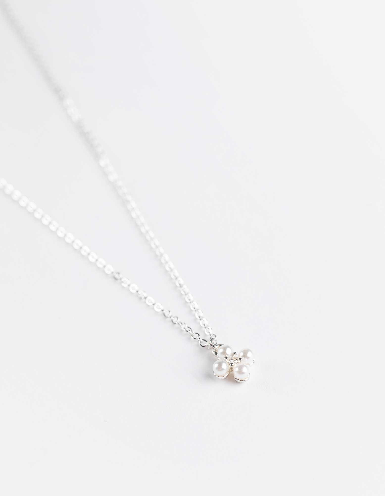 Kette - Zierperlen - silberfarben