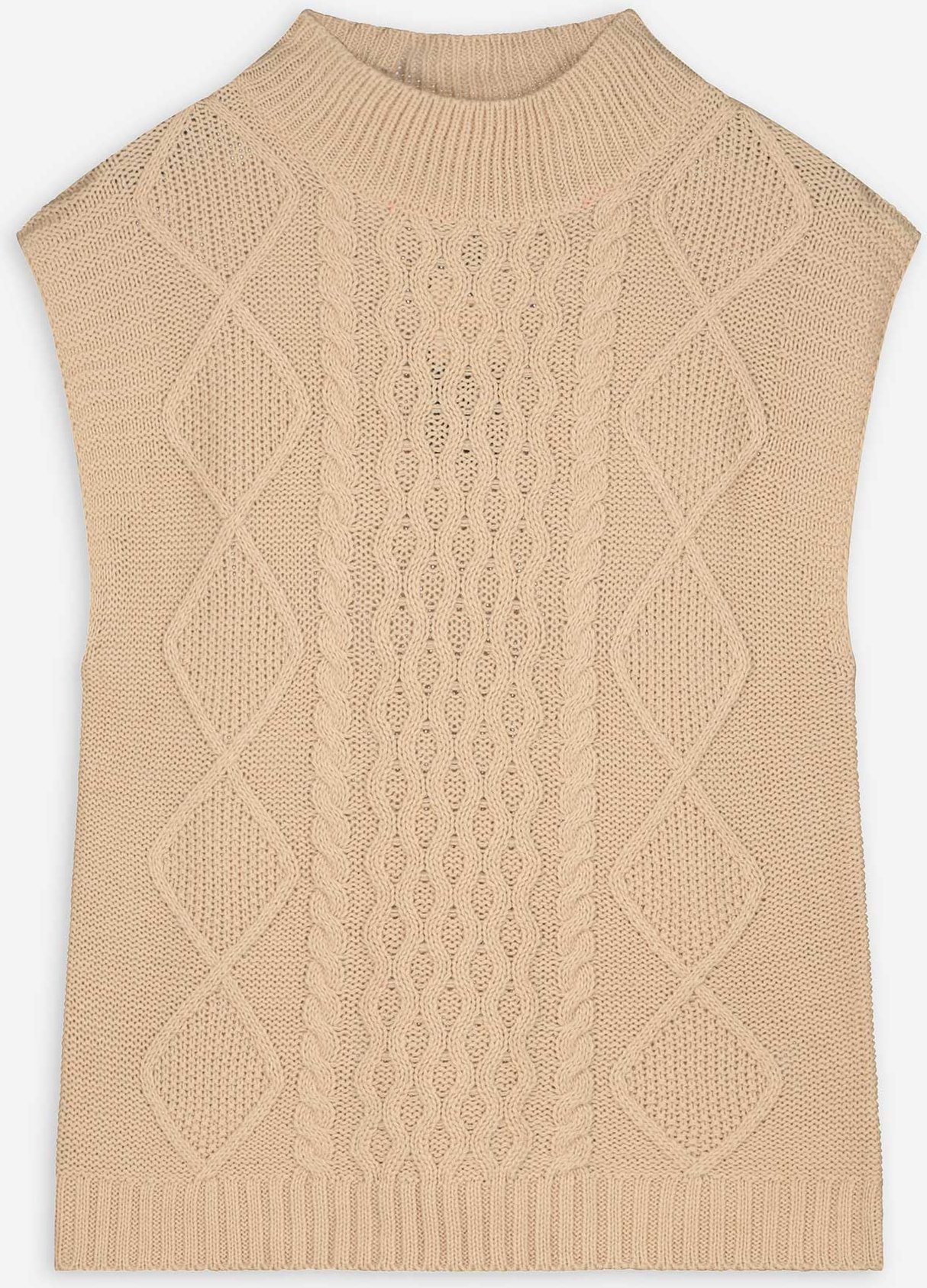 Pullover - Ärmellos - beige