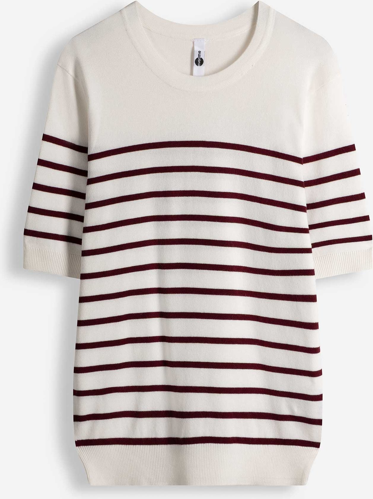 Pullover - Streifen - dunkelrot