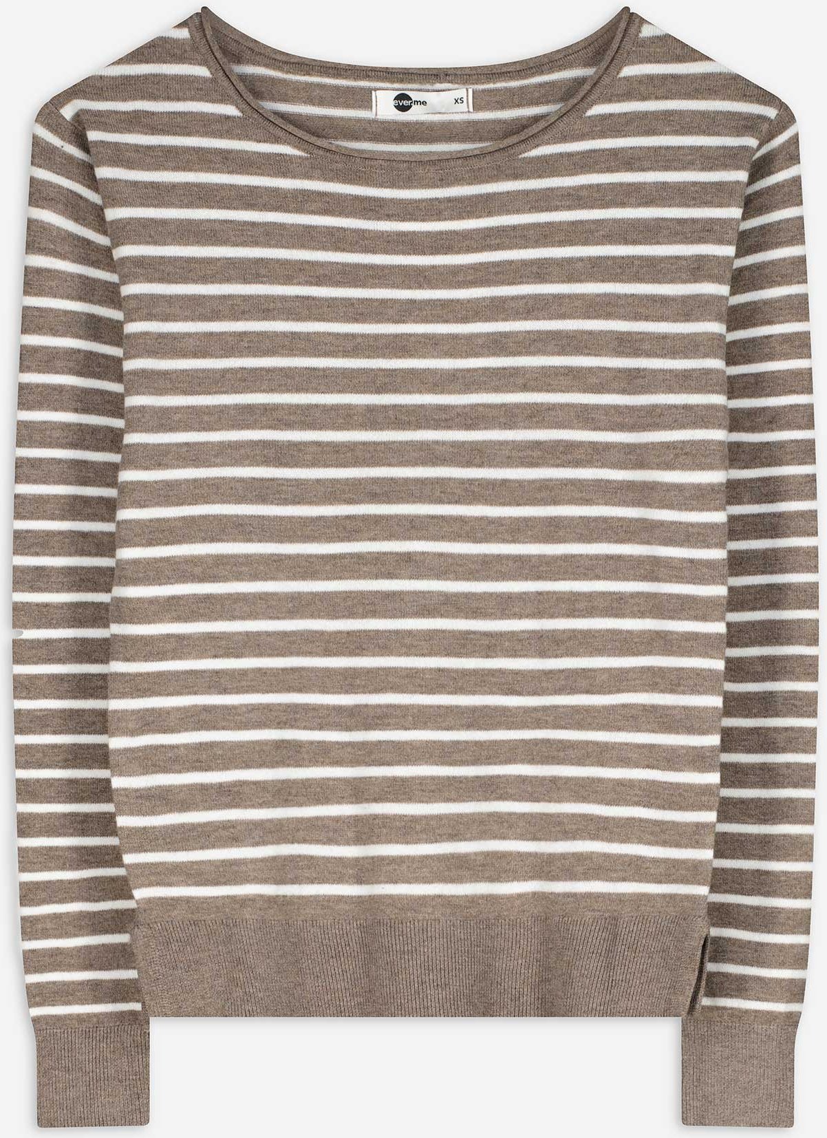 Strickpullover - Rundhals-Ausschnitt - dunkelgrau