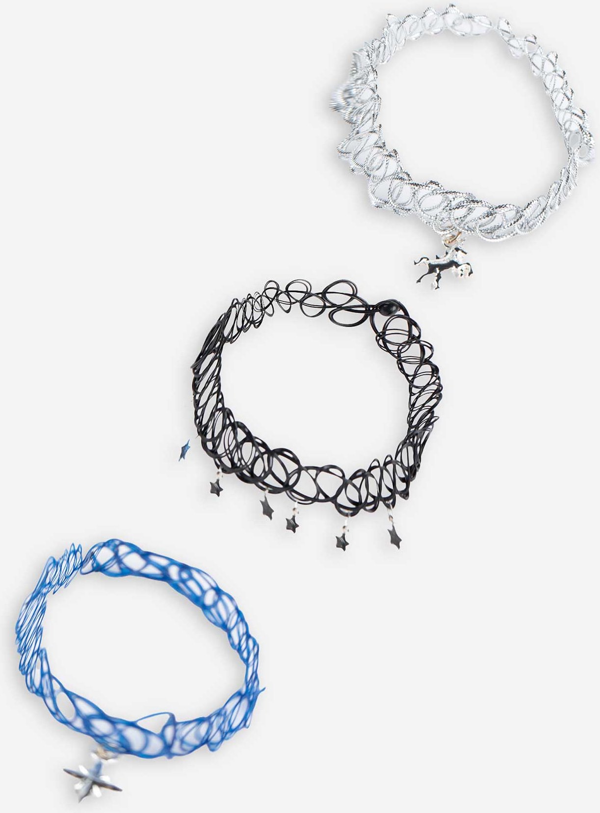 Choker - 3er-Pack - silberfarben