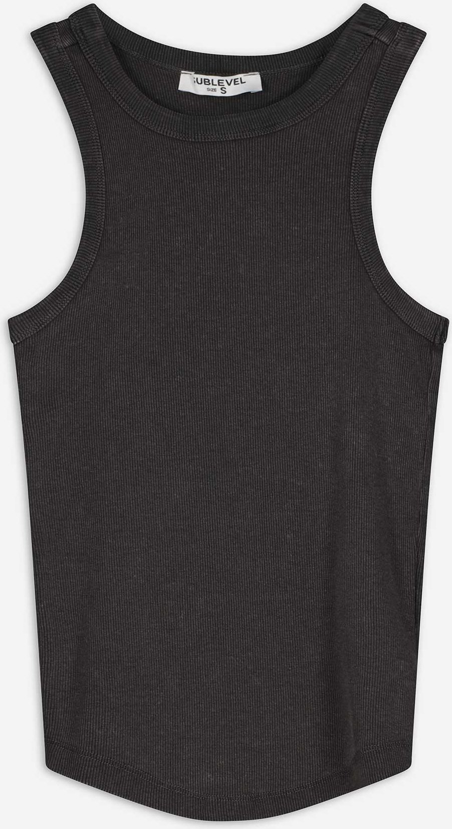 Top - Rippenstruktur - hellgrau