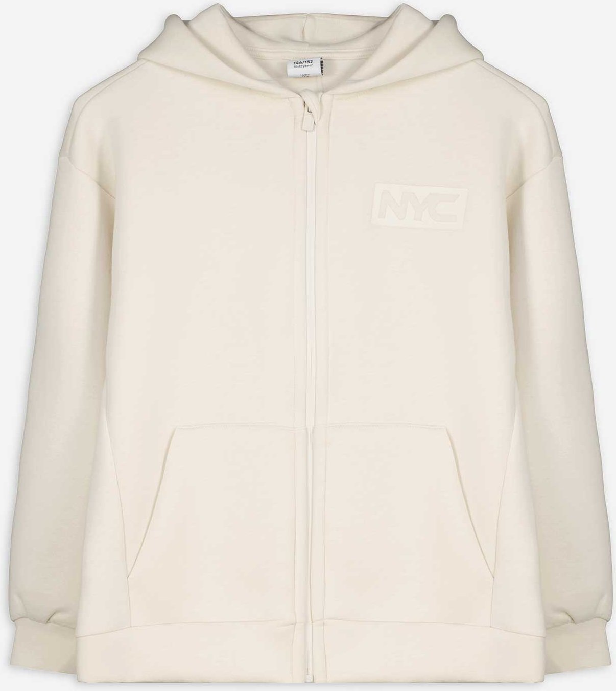Sweatjacke - einfarbig - weiß
