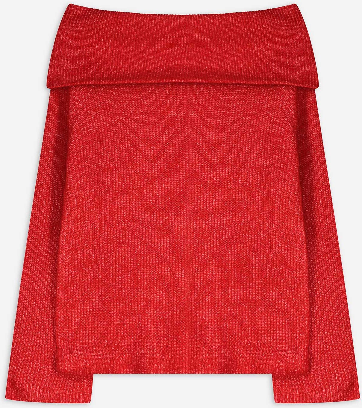 Strickpullover - Carmen-Ausschnitt - rot