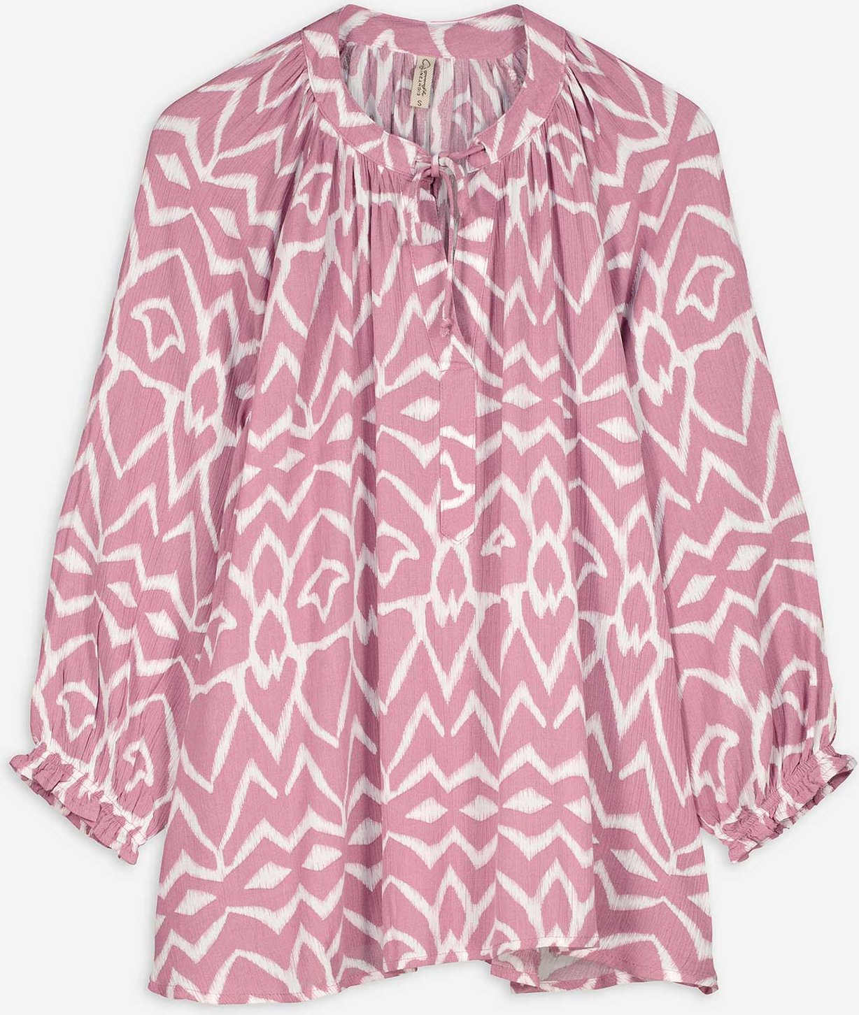 Thumbnail - Bluse - Allover-Print - rosa