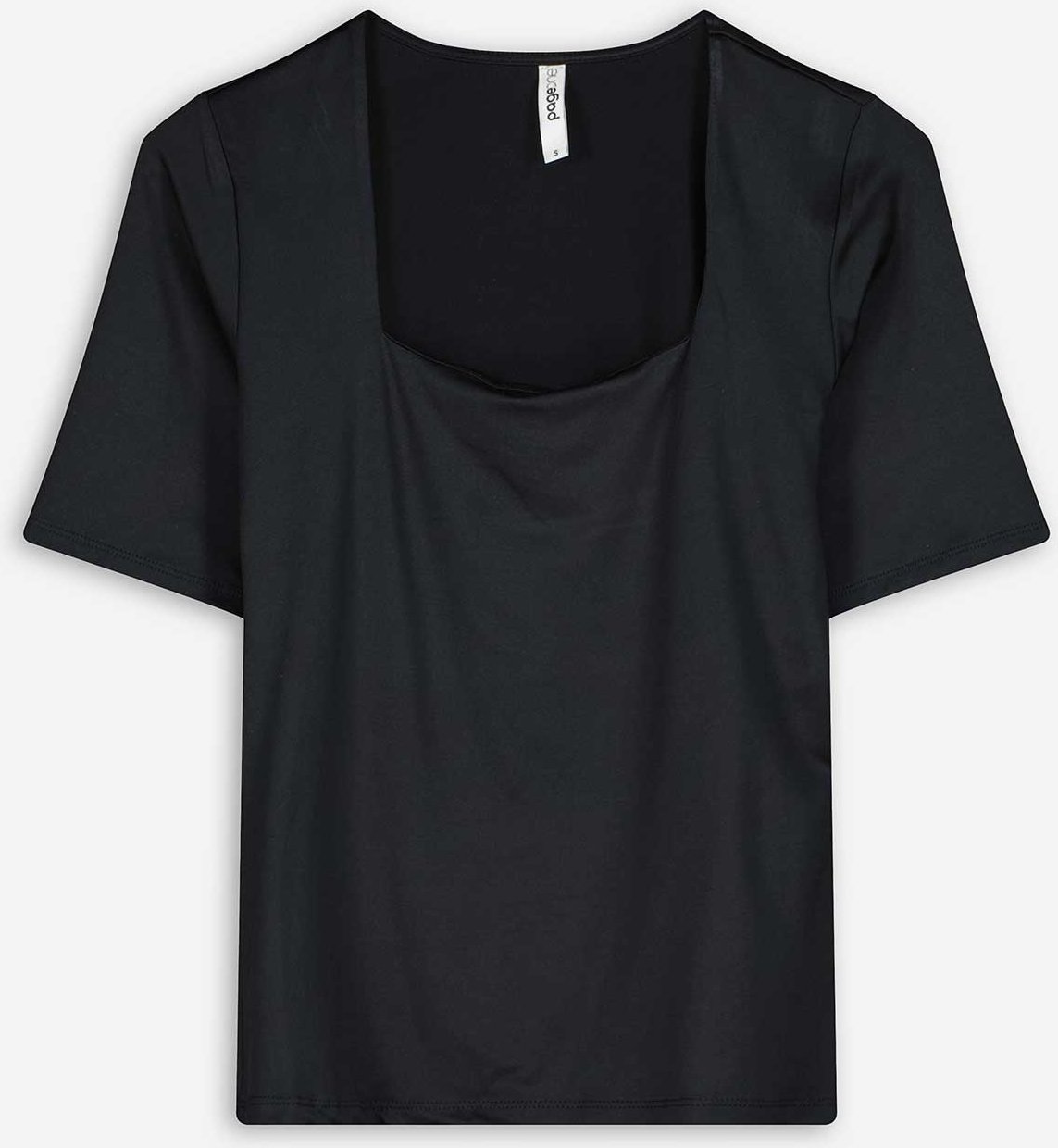 Thumbnail - T-Shirt - Material-Mix - schwarz