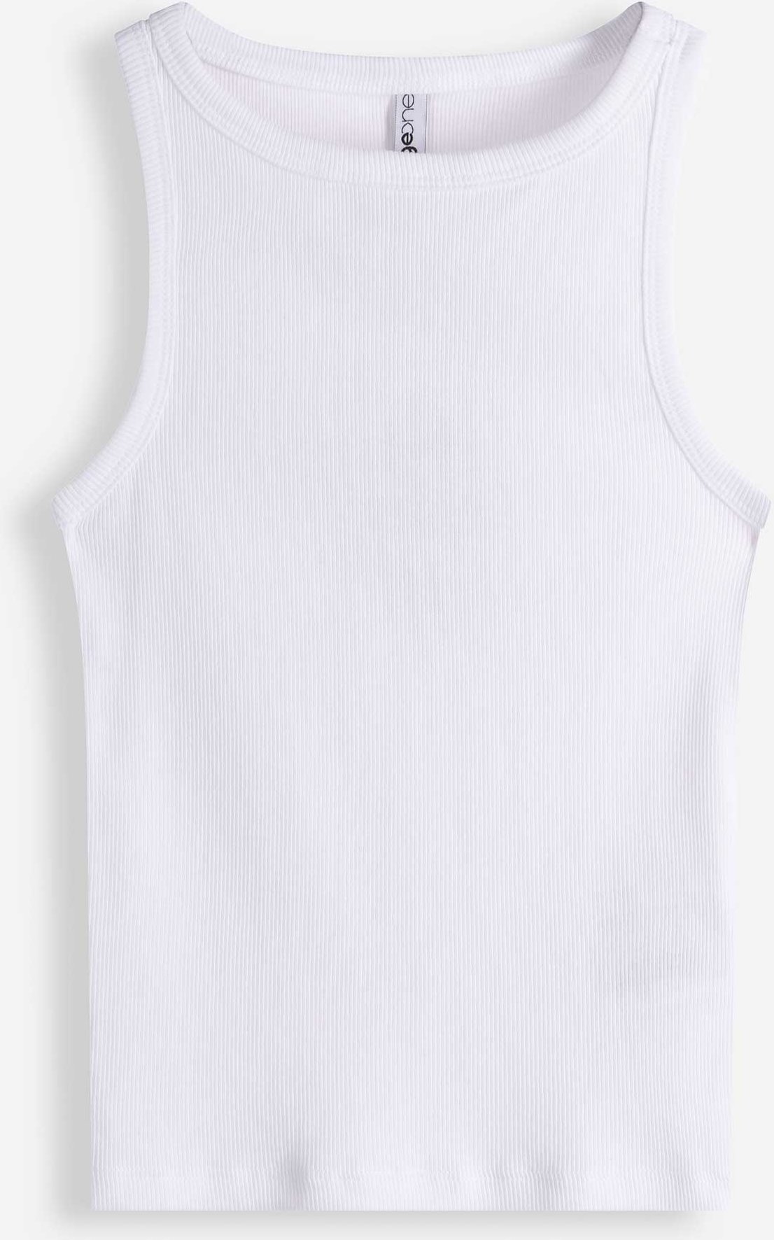 Cropped Top - Gerippt - weiß