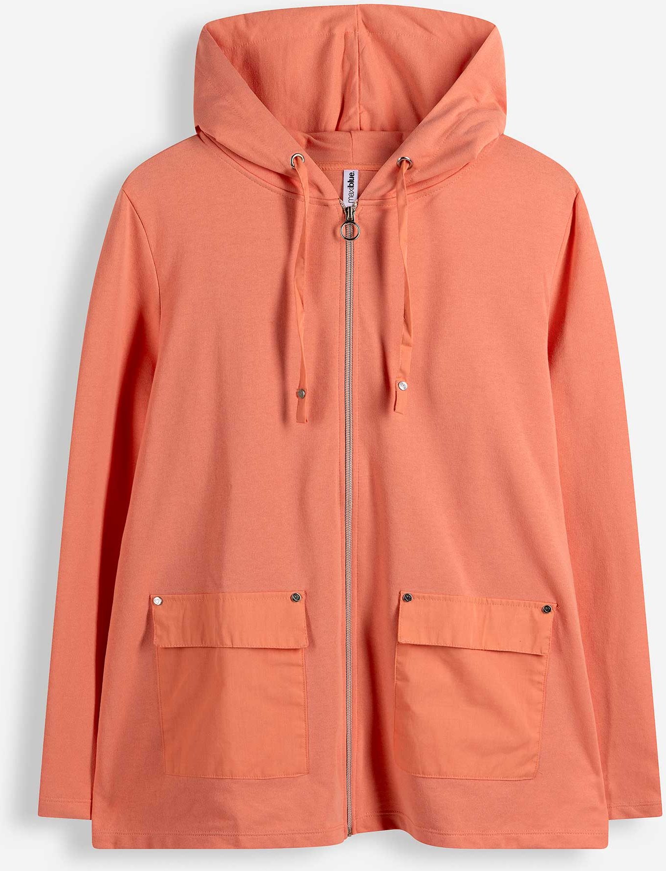 Sweatjacke - Baumwoll-Mix - hellrot