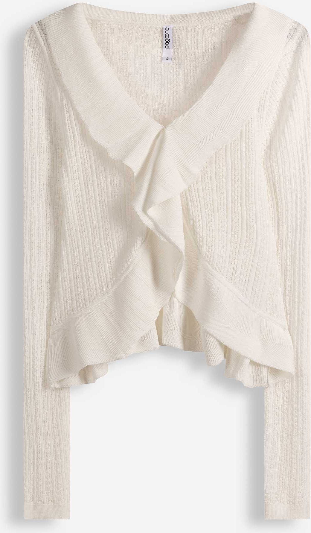 Cardigan - Pointelle - weiß