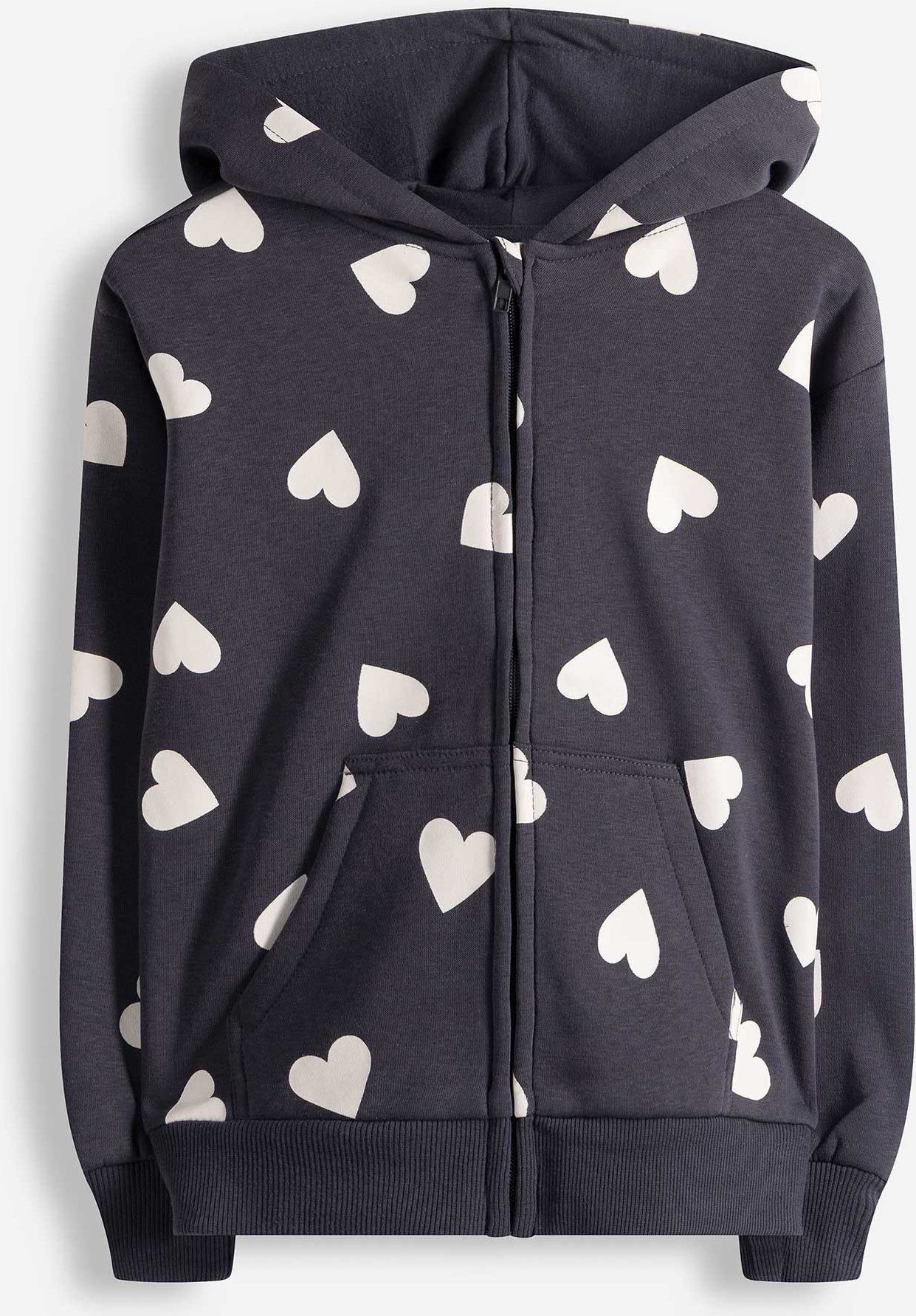 Sweatjacke - Allover-Print - dunkelgrau