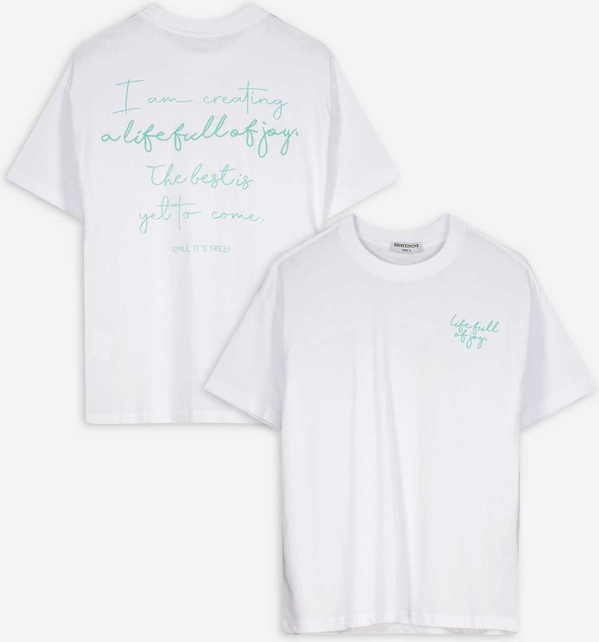 T-Shirt - Rückenprint - weiß