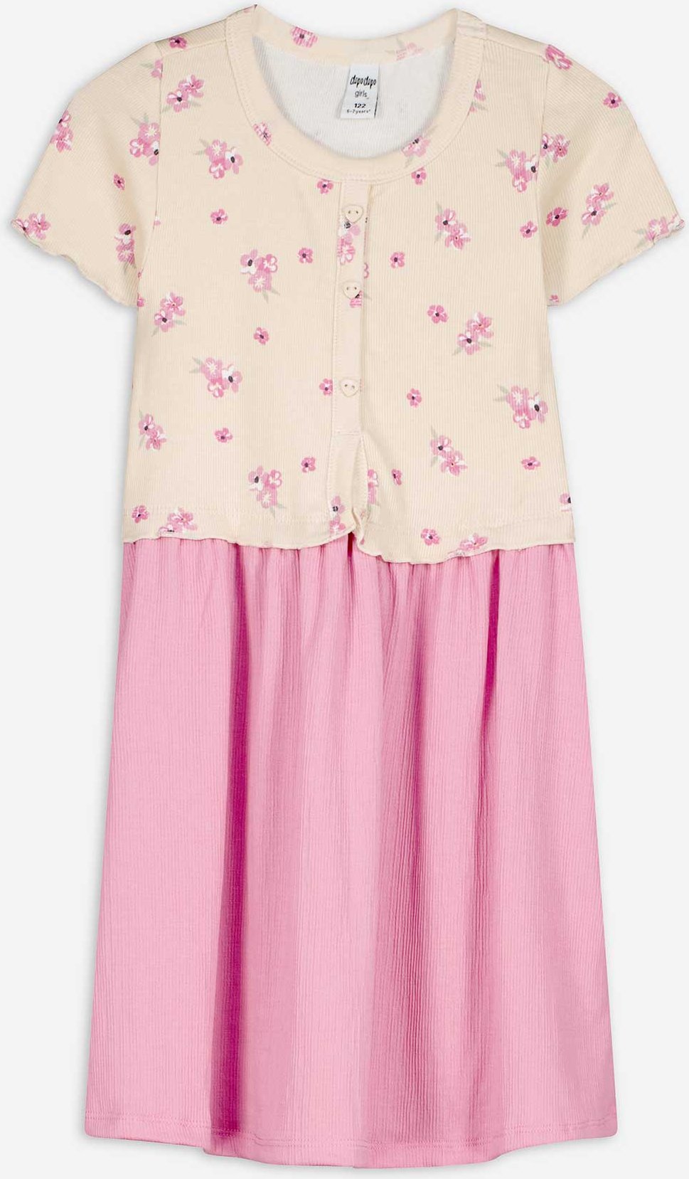 Kleid - Allover-Muster - weiß